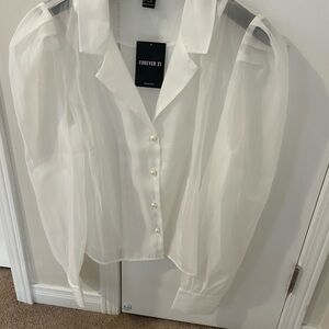 Ivory Chemise top with ivory buttons